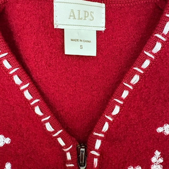 Alps Red Snowflake Women's Wool Cardigan - Picture 4 of 4